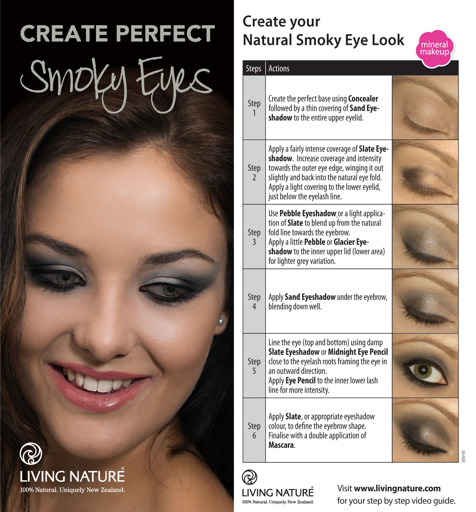 Mineral Eyeshadow - Slate (Matte - soft black) - Living Nature - 2